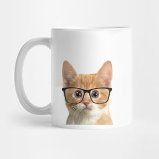 Red kitten with glasses Mug